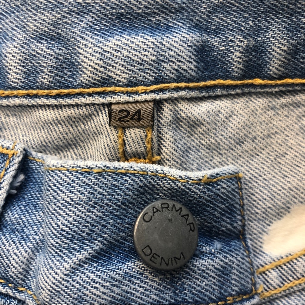 Carmar Distressed Patchwork Bleached Wide Leg Den… - image 4